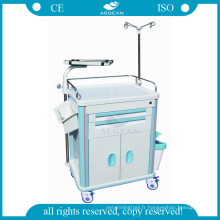 AG-ET014B1 chariot multifonctionnel en plastique d&#39;hôpital de plastique d&#39;ABS